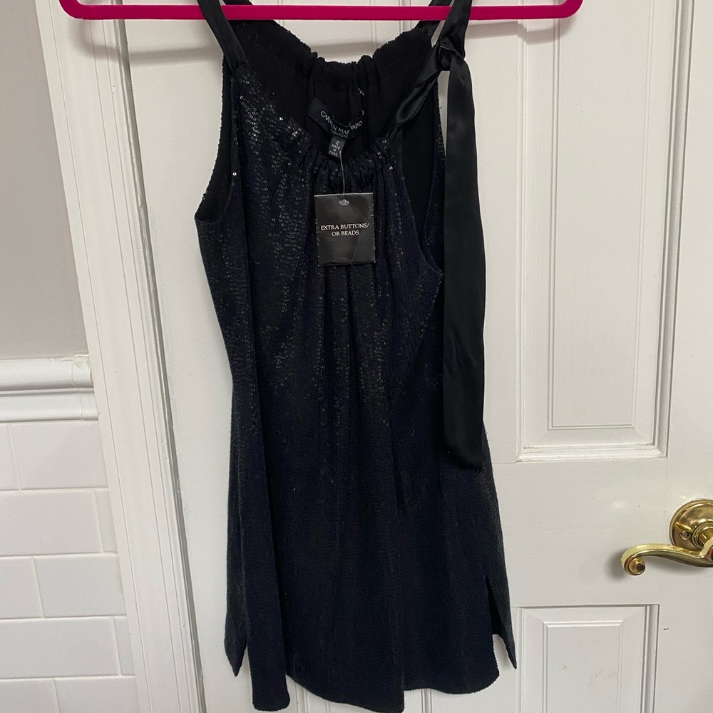 Carmen Marc Valvo | Black Drape top